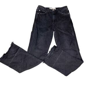 AMO Black High Waist Straight Leg Bella Released Hem Black Magic Jeans 25